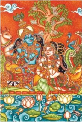 krishna & radha best mural paintings in kerala