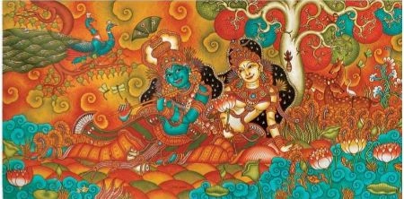 krishna leela of the best mural paintings in kerala