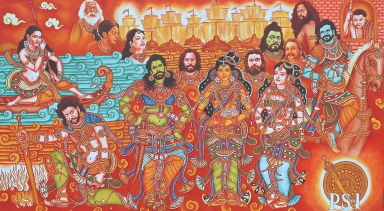 Ponniyin selvan cine mural by the best mural paintings in kerala