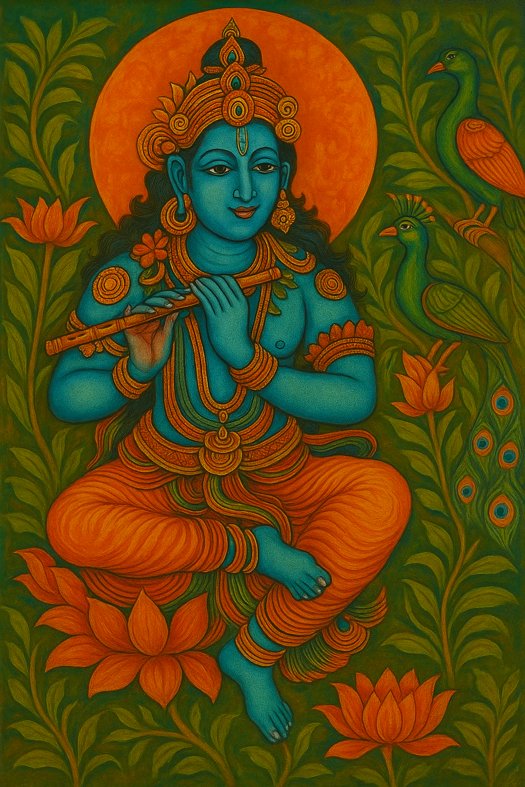 best mural paintings in kerala of lord krishna